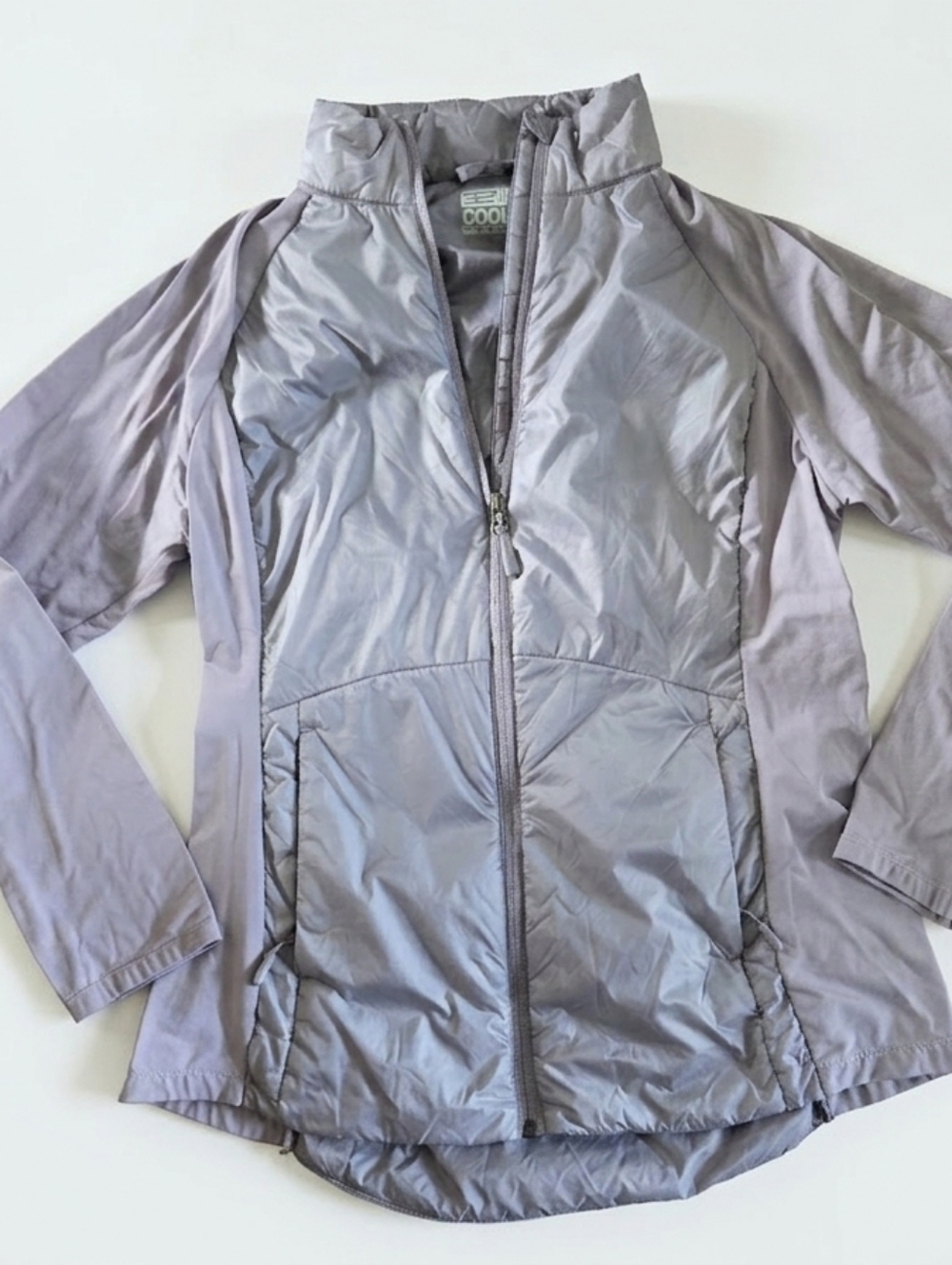 32 Degrees Women's Light Lavender Gray Hybrid Puffer Jacket Size M